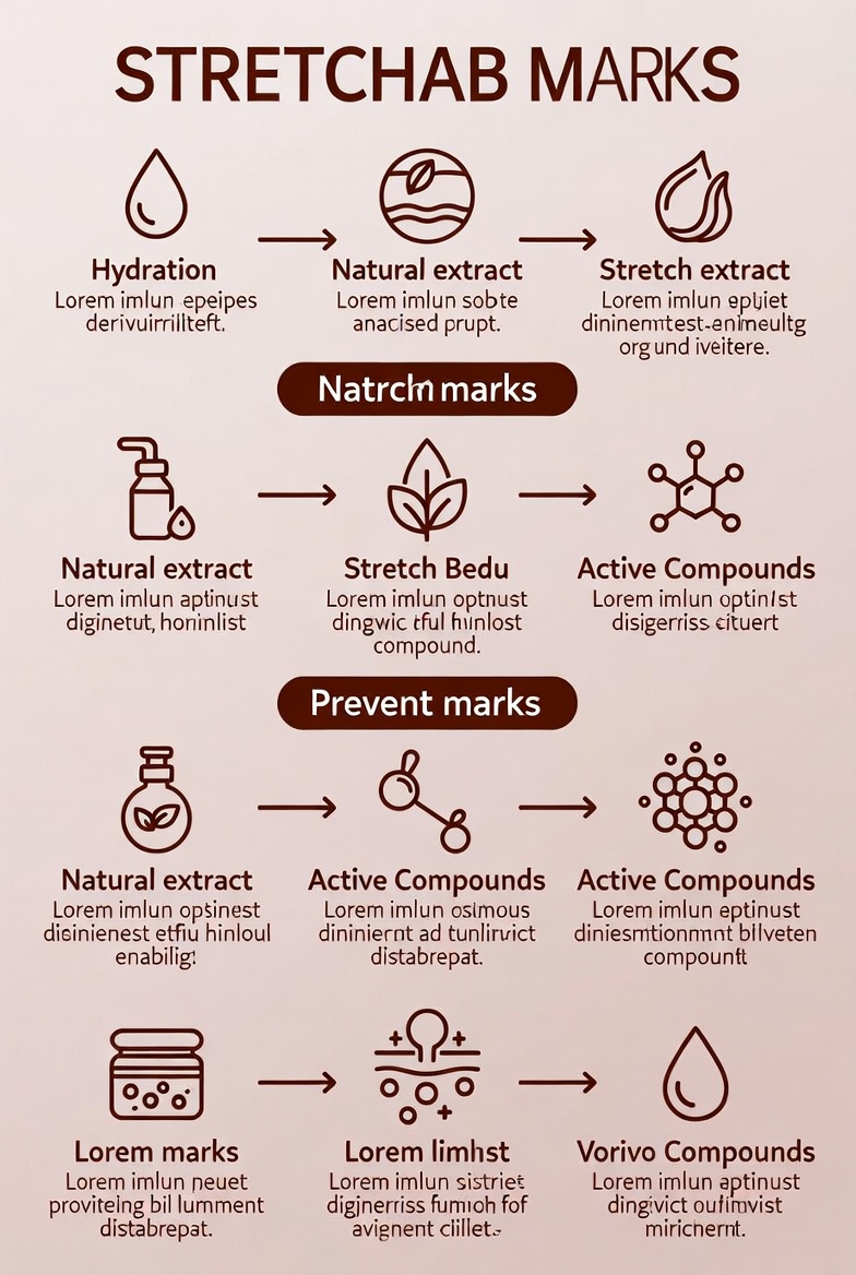 Tabla de ingredientes antiestrias ordenados por nivel de evidencia científica: centella asiatica, retinol, rosa mosqueta y mantecas