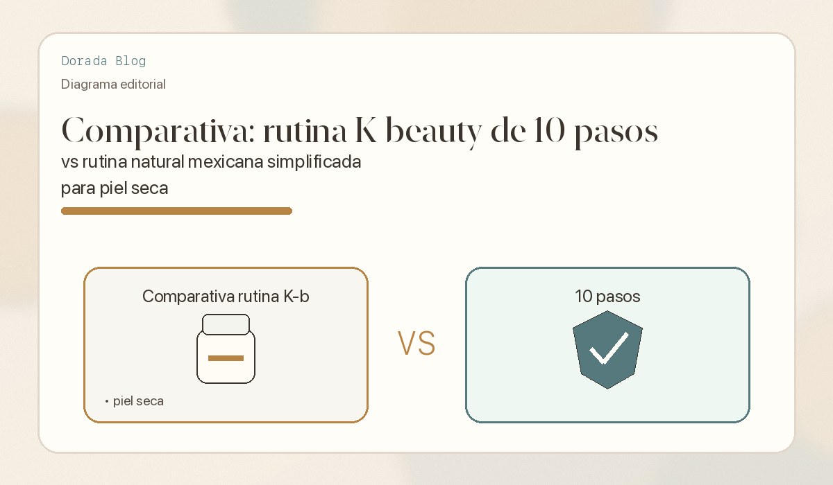 Comparativa: rutina K-beauty de 10 pasos vs rutina natural mexicana simplificada para piel seca