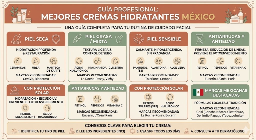 Ranking de las mejores cremas hidratantes en México 2026 según Profeco y dermatólogos