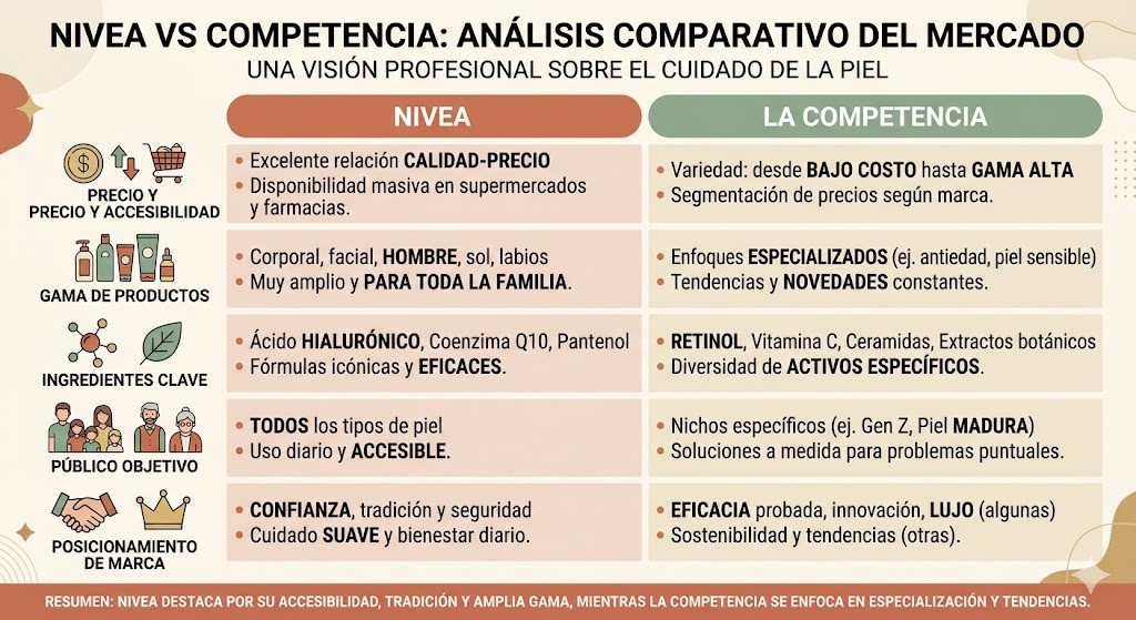 Comparación de Nivea con Dove, Jergens y CeraVe: precio, oclusividad, absorción y para quien funciona mejor cada opción