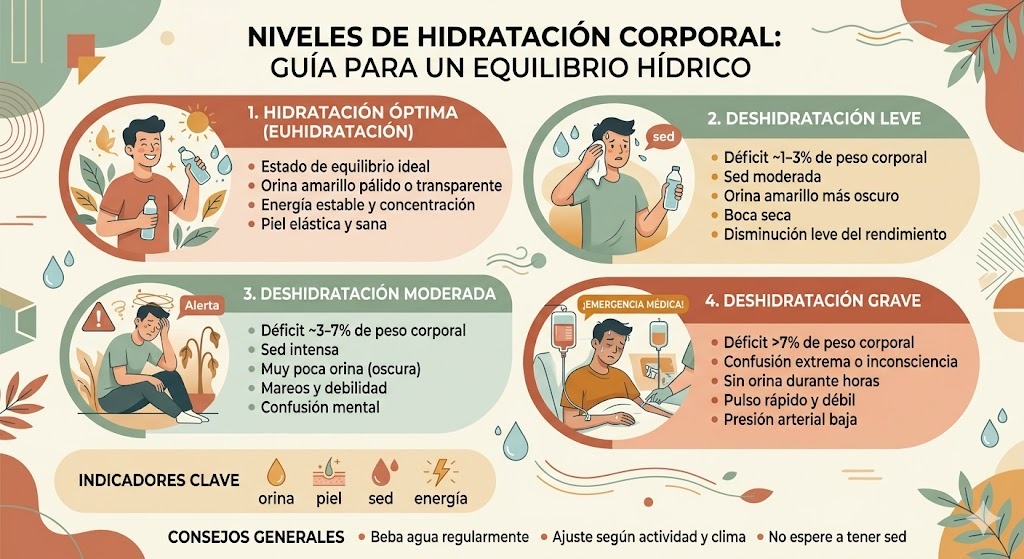 Niveles de hidratación corporal según tipo de producto: locion, crema y manteca