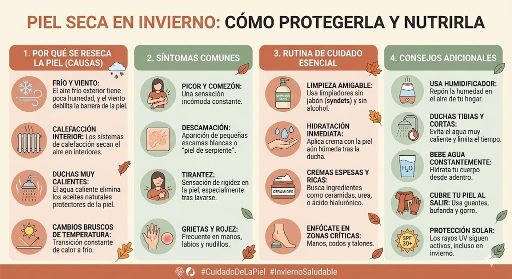 Efecto del clima seco en la piel: como la baja humedad acelera la perdida de agua y soluciones