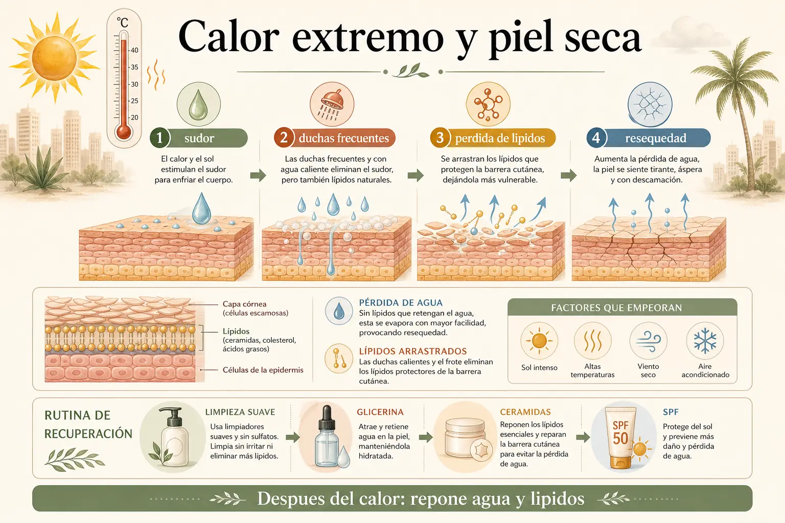 Factores ambientales que danan la barrera cutánea en ciudades contaminadas de México