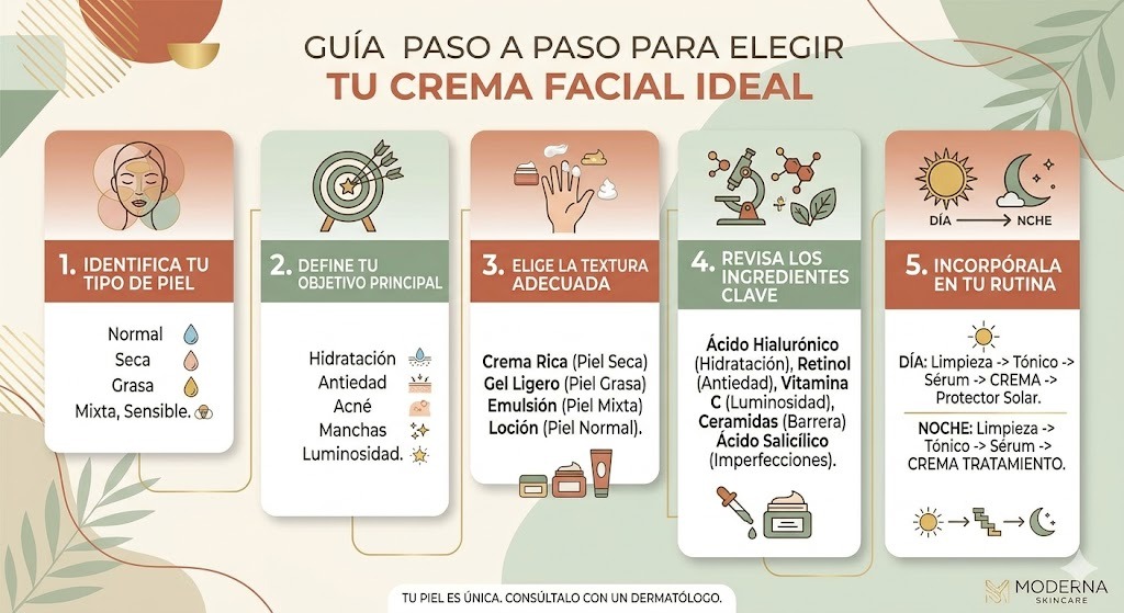 Guia visual para elegir crema según nivel de resequedad, zona del cuerpo y clima de tu ciudad en México