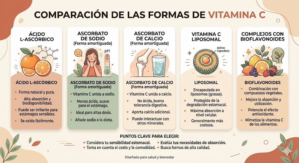 Comparación de las principales formas de vitamina C en serums: ácido ascorbico, ascorbyl glucoside y derivados - eficacia, estabilidad e irritación