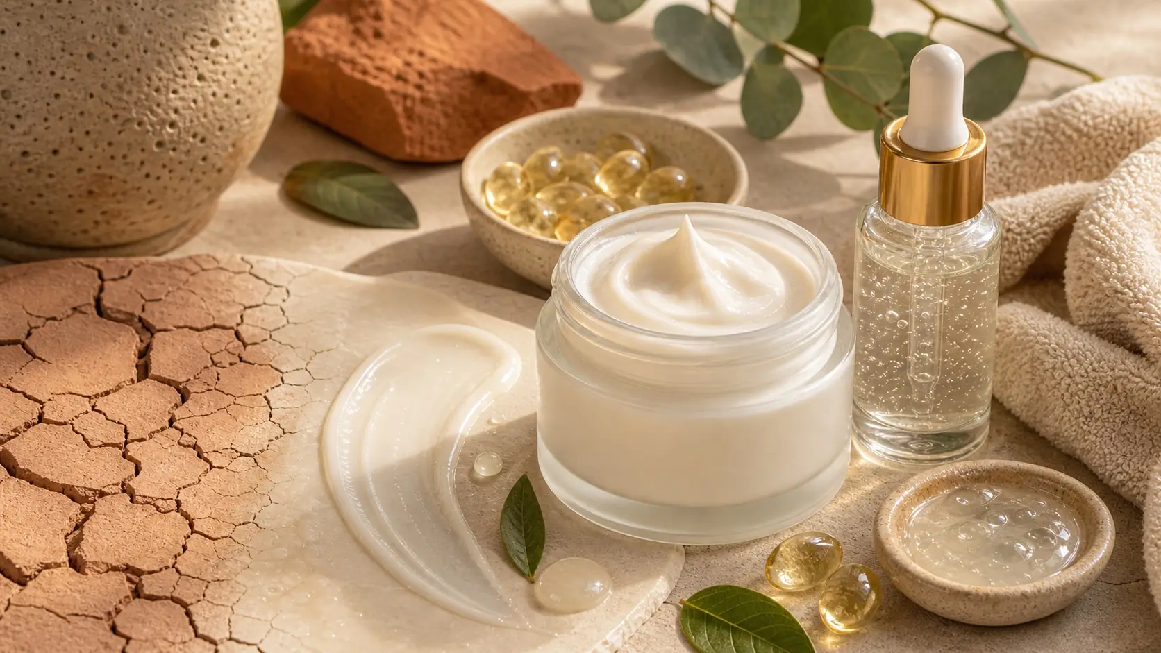 Crema hidratante o pomada para piel seca y escamosa